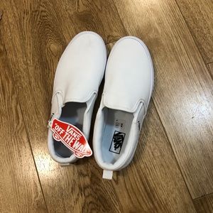 White Vans slip ons